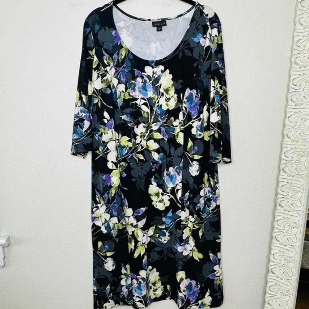J Jill Wearever Allium Moonlit Garden Floral Stretch Dress